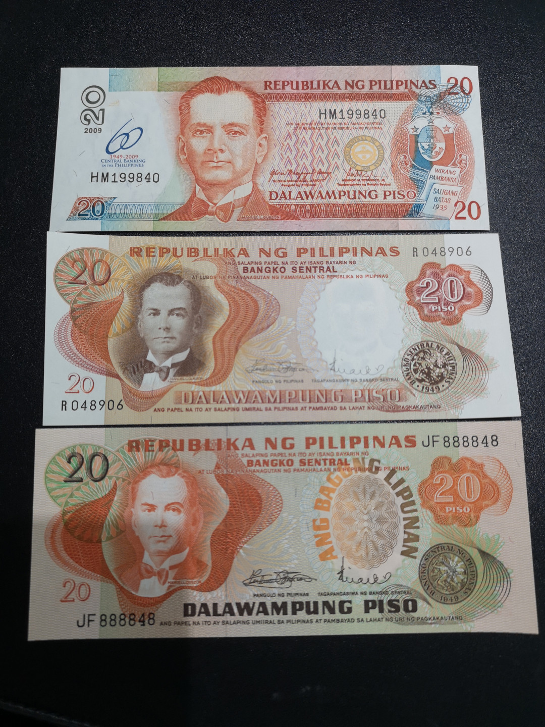 《外钞收藏家》第一百四十一期拍卖（本期81件） 菲律宾20面额3张 全新UNC