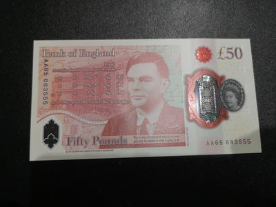 《外钞收藏家》第一百四十一期拍卖（本期81件） - 2020年英国50镑 AA冠 全新UNC 555豹子号