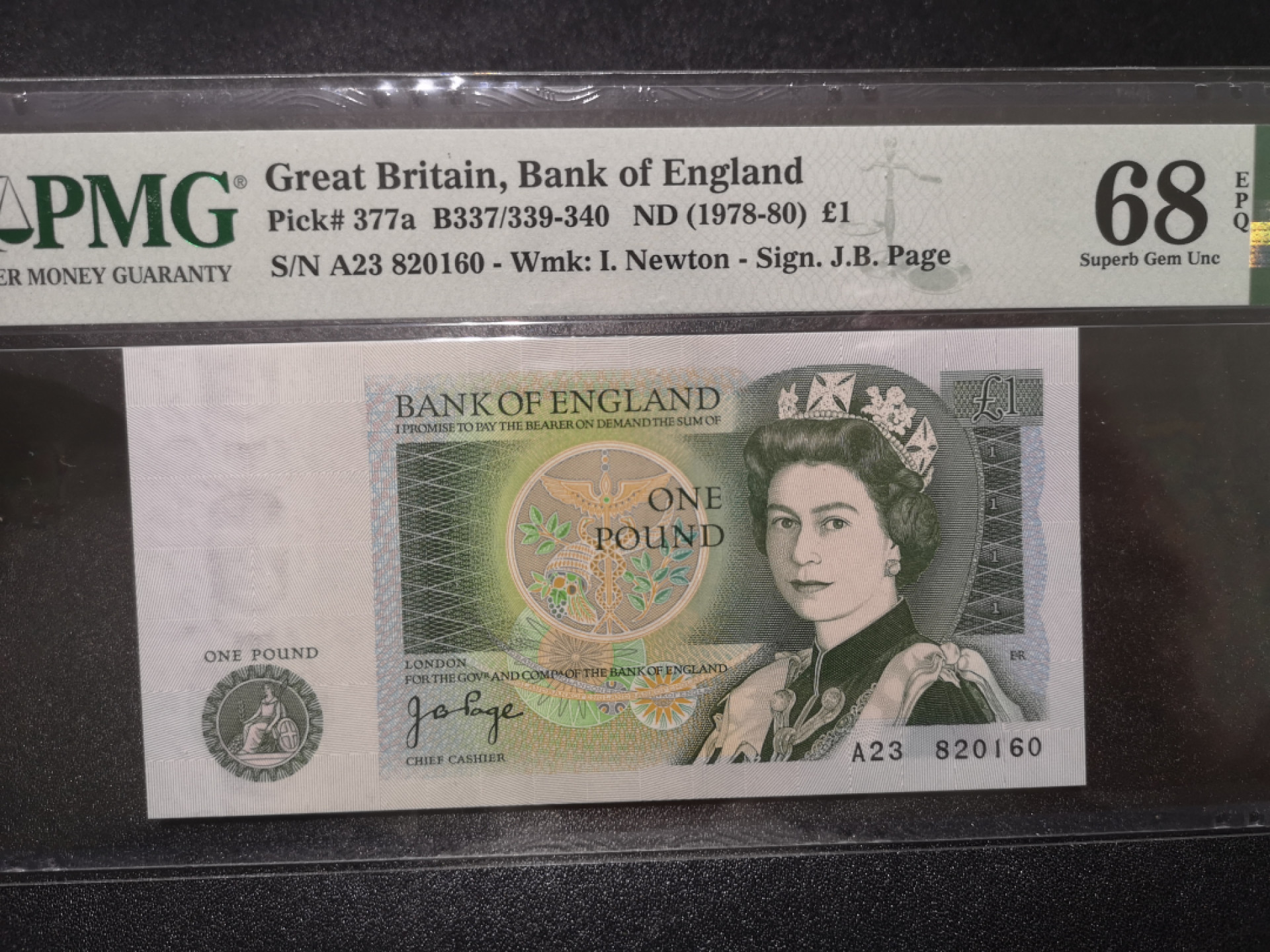 《外钞收藏家》第一百四十一期拍卖（本期81件） 英国D序列1镑 PMG68 无47