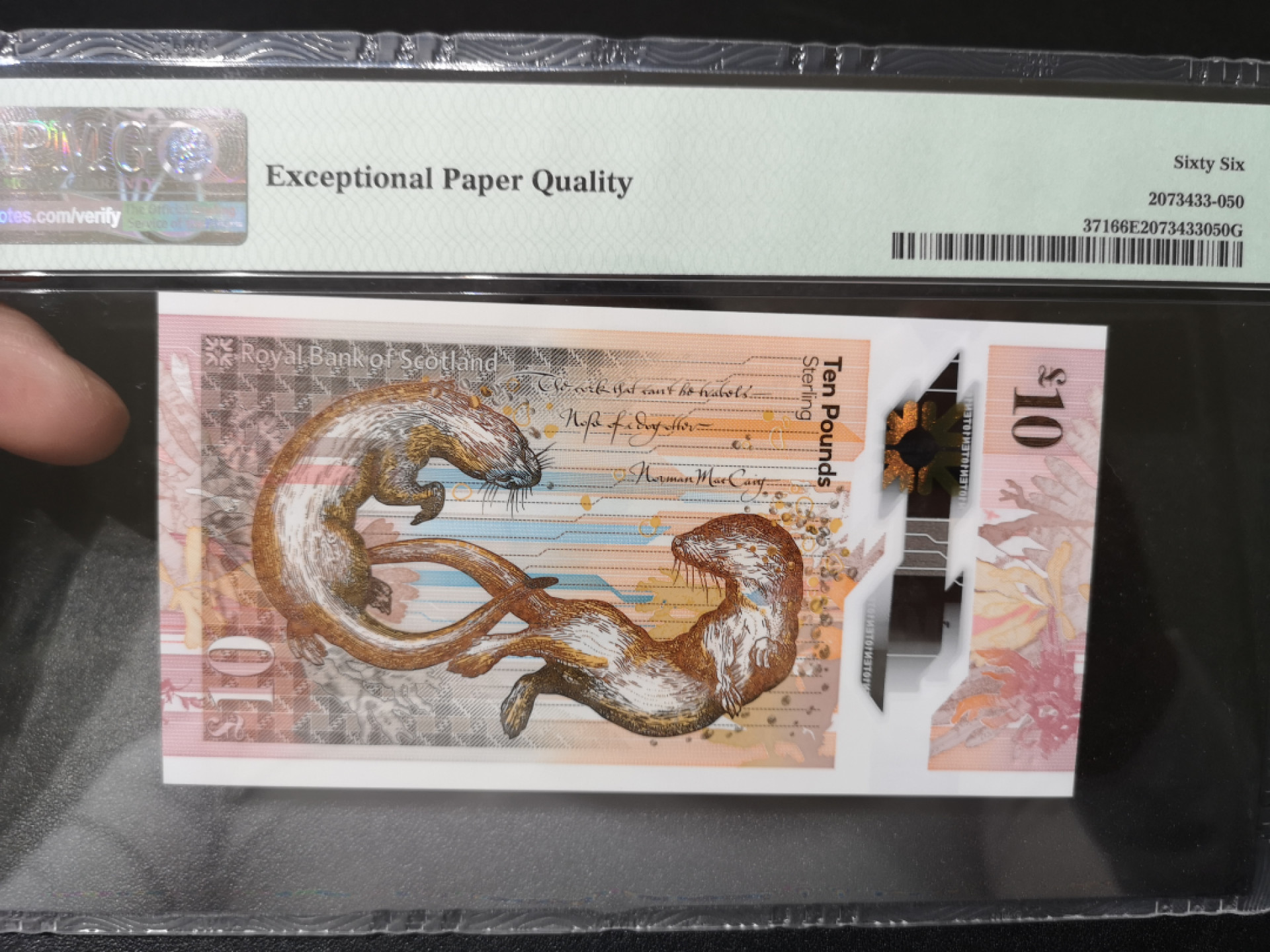 《外钞收藏家》第一百四十二期拍卖（周三拍场） 2016年苏格兰皇家银行 AA冠 靓号无47尾8 PMG66