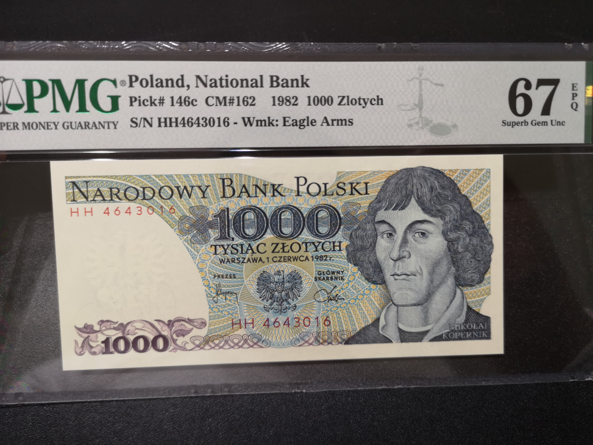 《外钞收藏家》第一百四十二期拍卖（周三拍场） 1982年波兰1000 PMG67