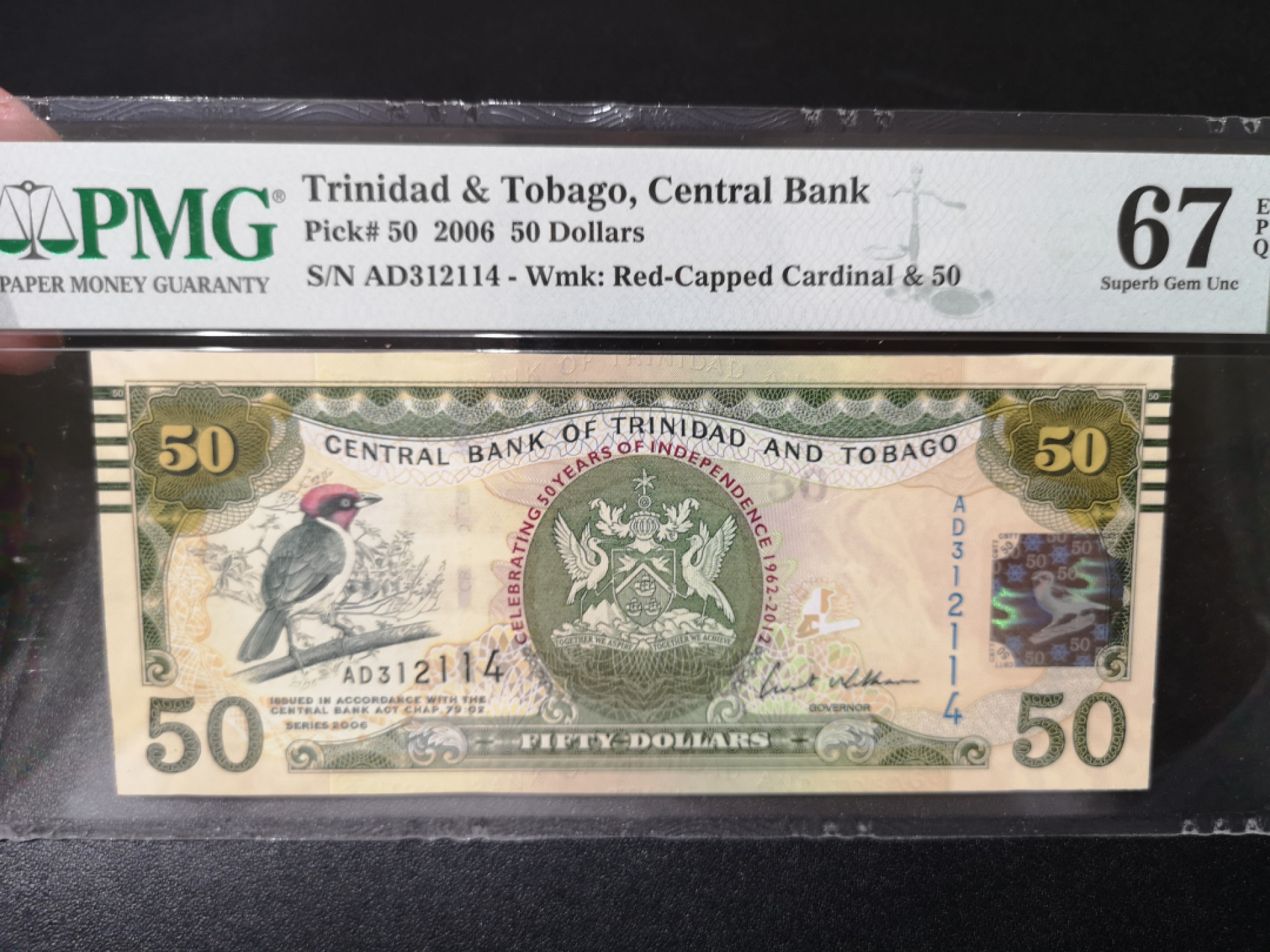 《外钞收藏家》第一百四十二期拍卖（周三拍场） 2006年特里达尼亚和多巴哥 50刀 PMG67