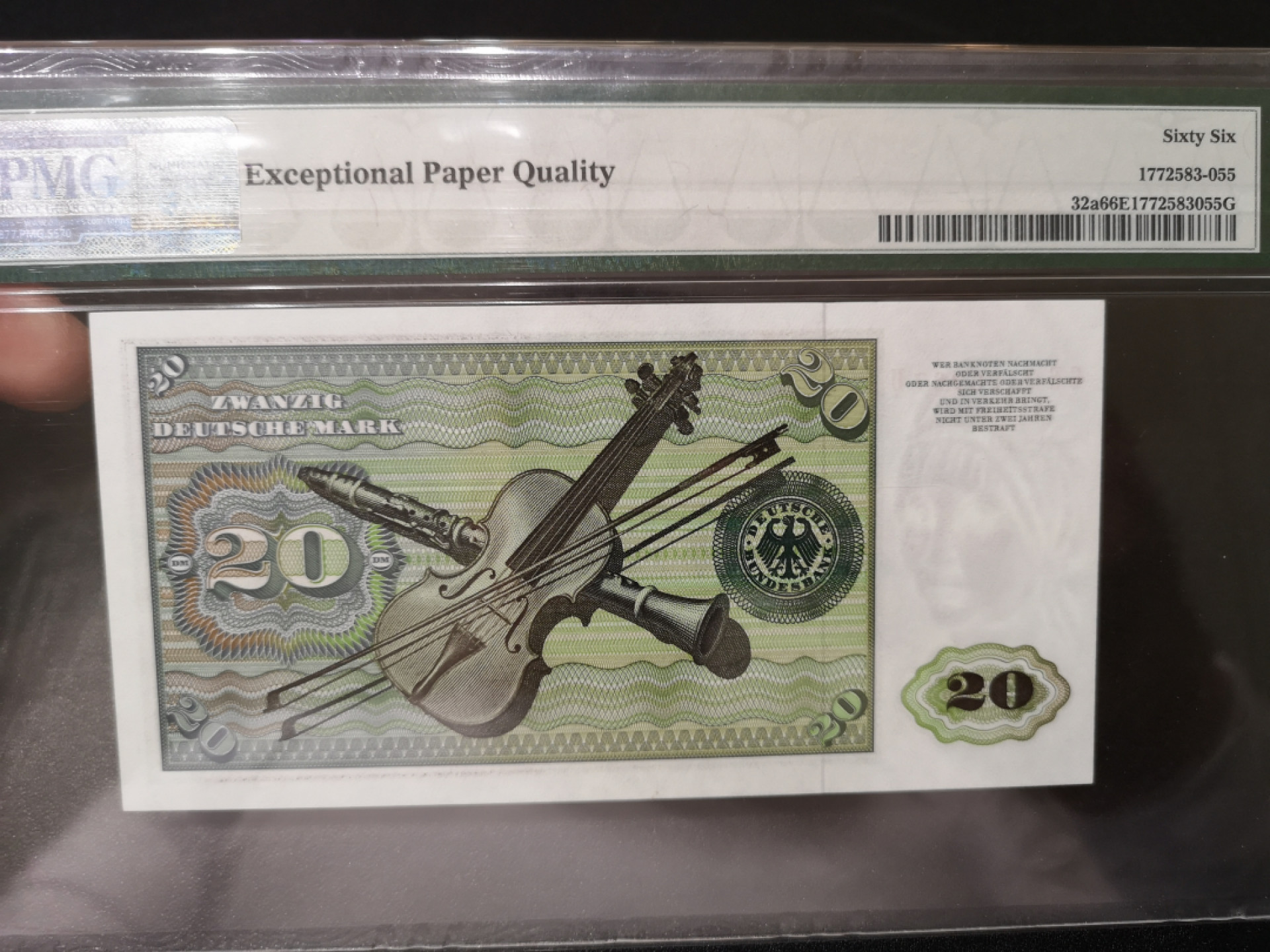 《外钞收藏家》第一百四十二期拍卖（周三拍场） 1970年德国20马克 PMG66