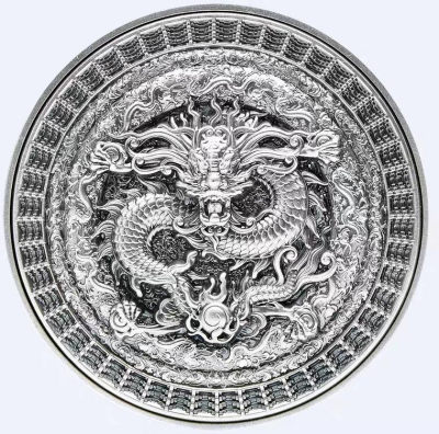 乍得2021年曼陀罗艺术中国龙2盎司高浮雕银铜币 - 乍得2021年曼陀罗艺术中国龙2盎司高浮雕银铜币