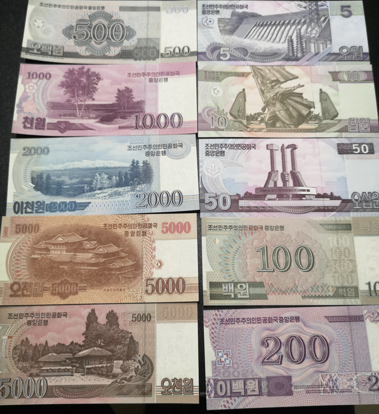 《外钞收藏家》第一百四十二期拍卖（周三拍场） 朝鲜样钞 8张 全新UNC