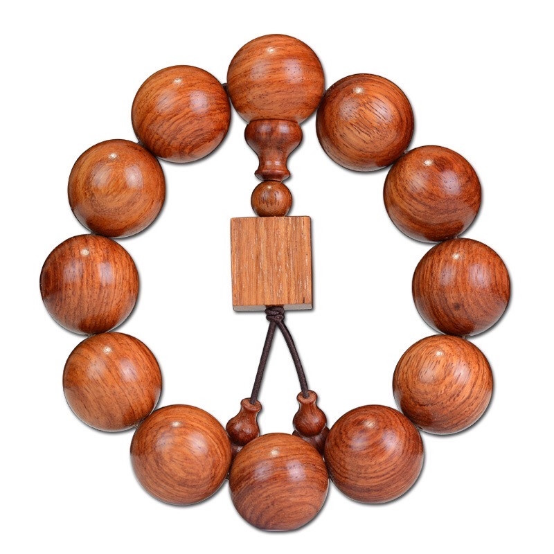 缅甸花梨手串带吊牌