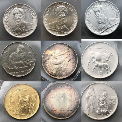 蒂克钱币-0起自动拍-币章拍卖16期 - 圣马力诺 1972年 套币 （带银币）