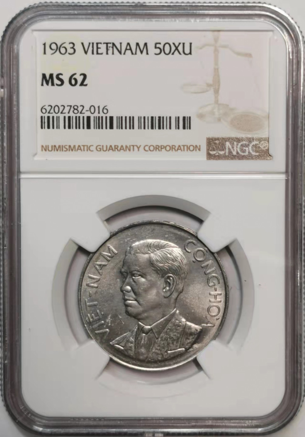 凡希社世界钱币微拍第一百七十六期 1963南越50XU镍NGC-MS62