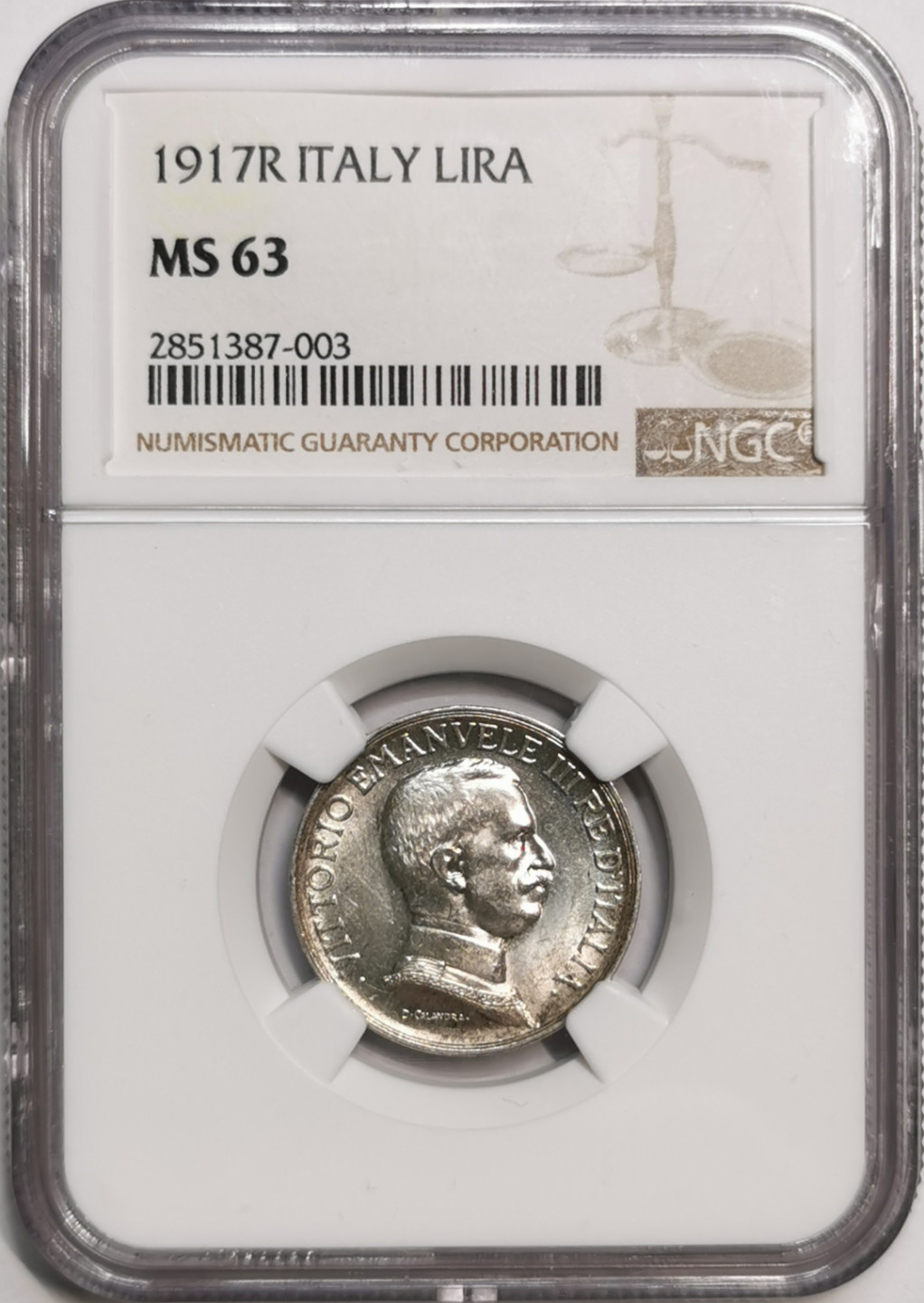 凡希社世界钱币微拍第一百七十六期 1917意大利马车里拉银币NGC-MS63