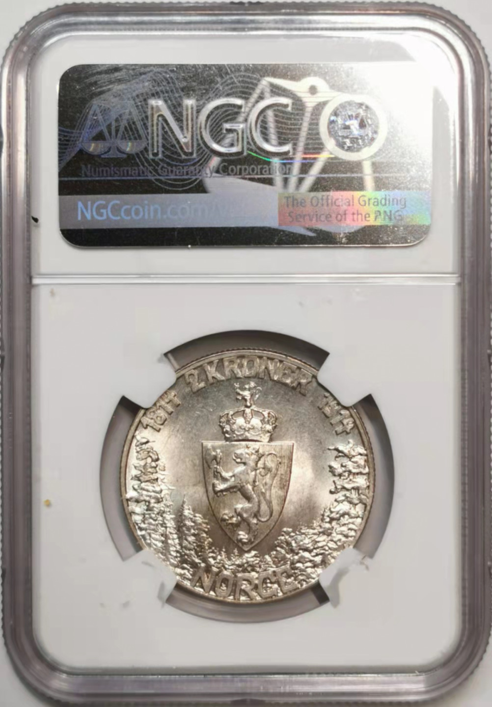 凡希社世界钱币微拍第一百七十六期 1914挪威宪法纪念2克朗银币NGC-MS63