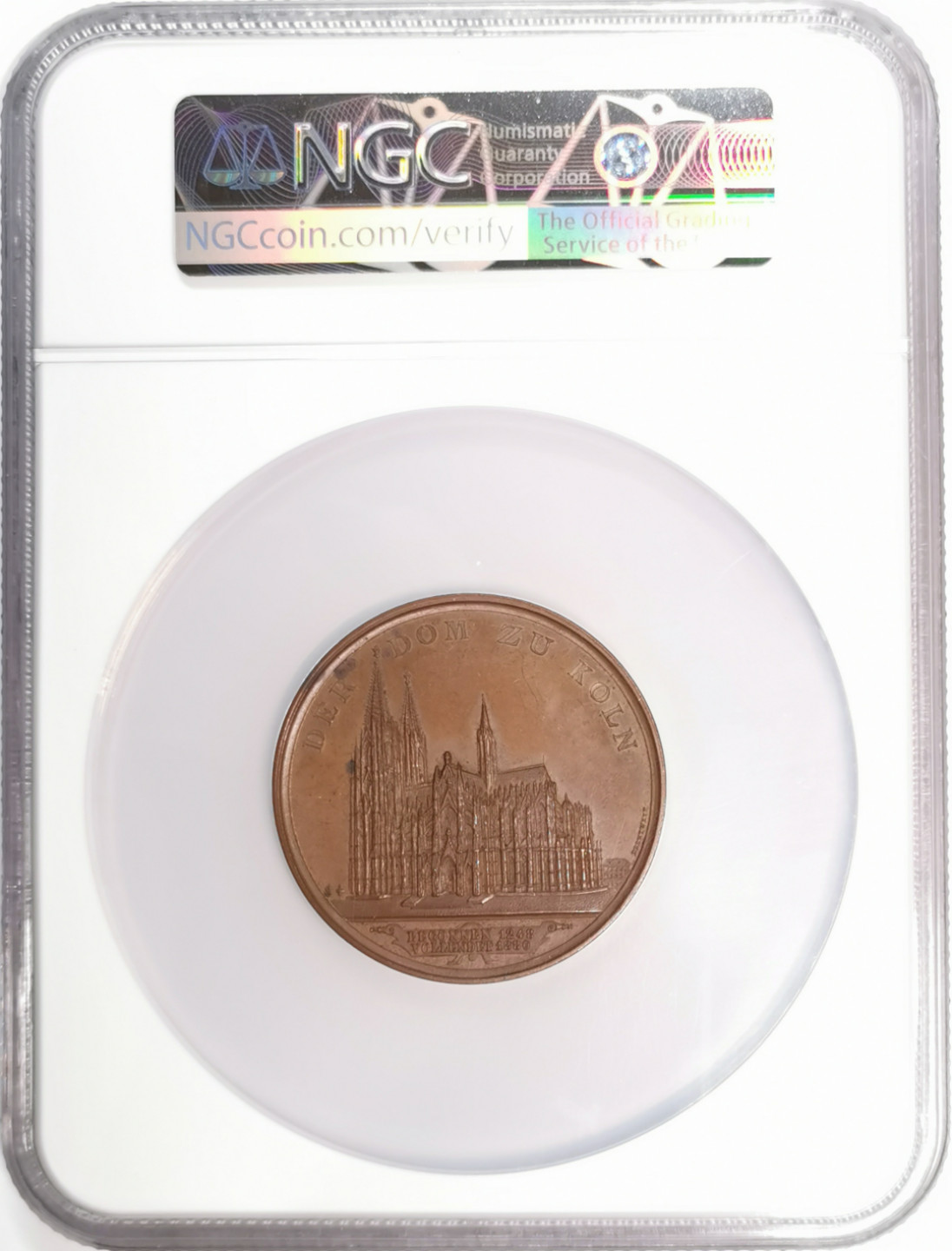 凡希社世界钱币微拍第一百七十六期 1880德国科隆大教堂纪念大铜章NGC-MS63