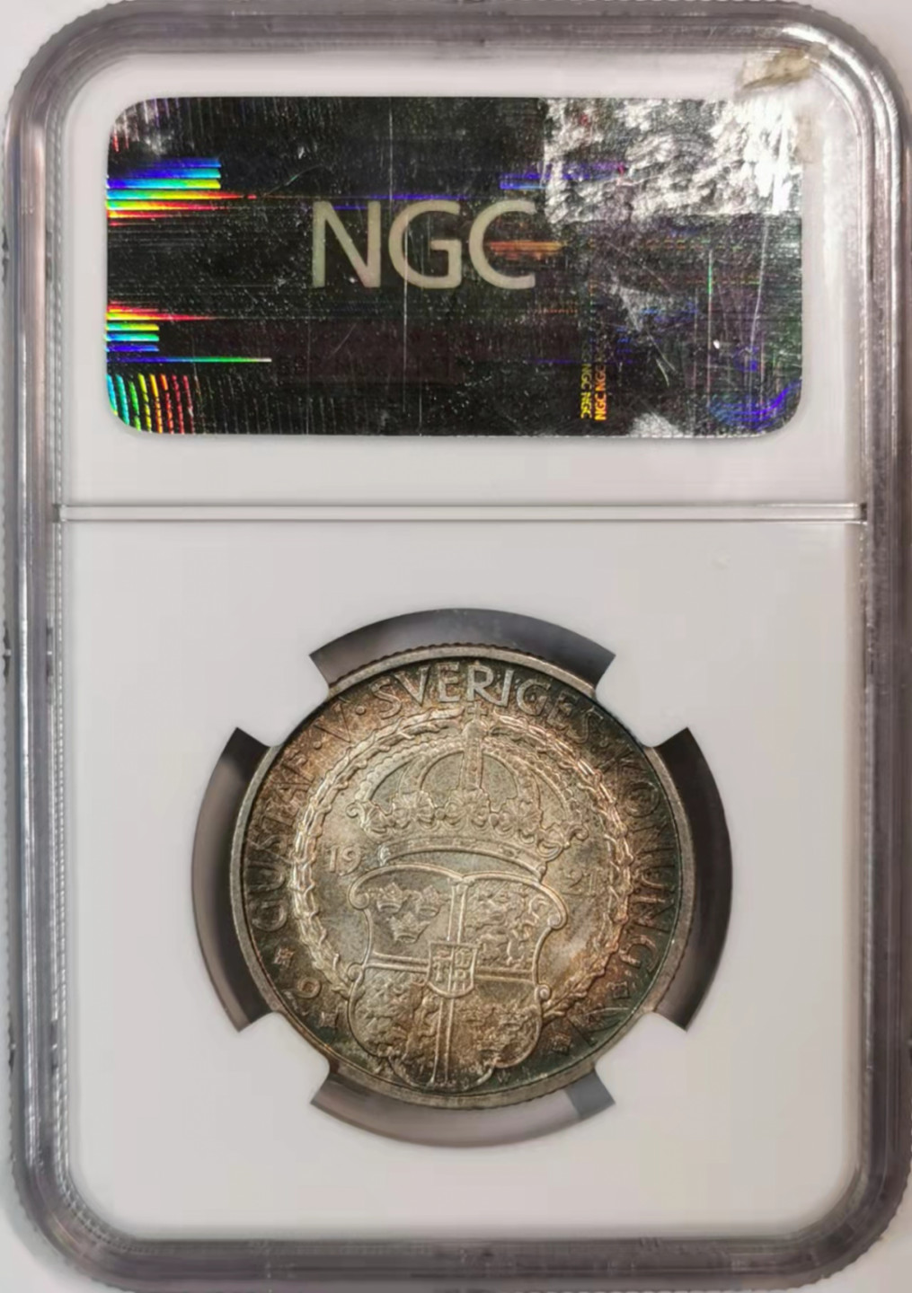 凡希社世界钱币微拍第一百七十六期 1921瑞典2克朗纪念银币NGC-MS65五彩