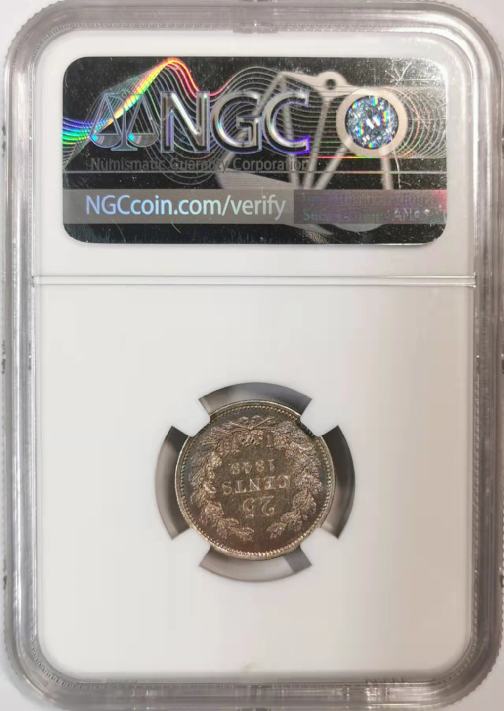 凡希社世界钱币微拍第一百七十六期 1848荷兰长脖子威廉25分银NGC-AUD