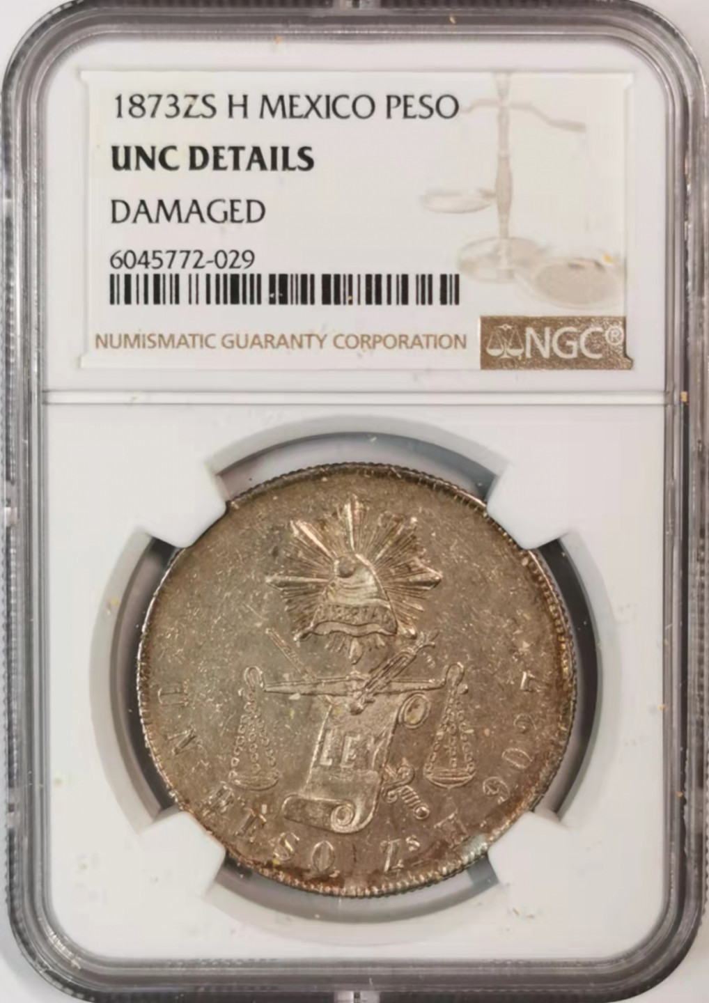 凡希社世界钱币微拍第一百七十六期 1873墨西哥天平鹰洋NGC-UNCD