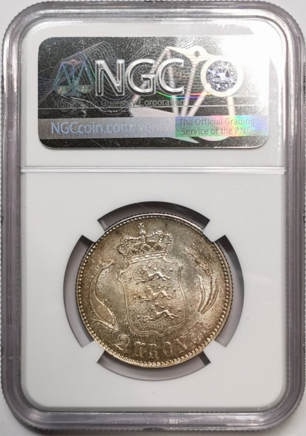 凡希社世界钱币微拍第一百七十六期 1916丹麦2克朗银币NGC-MS63