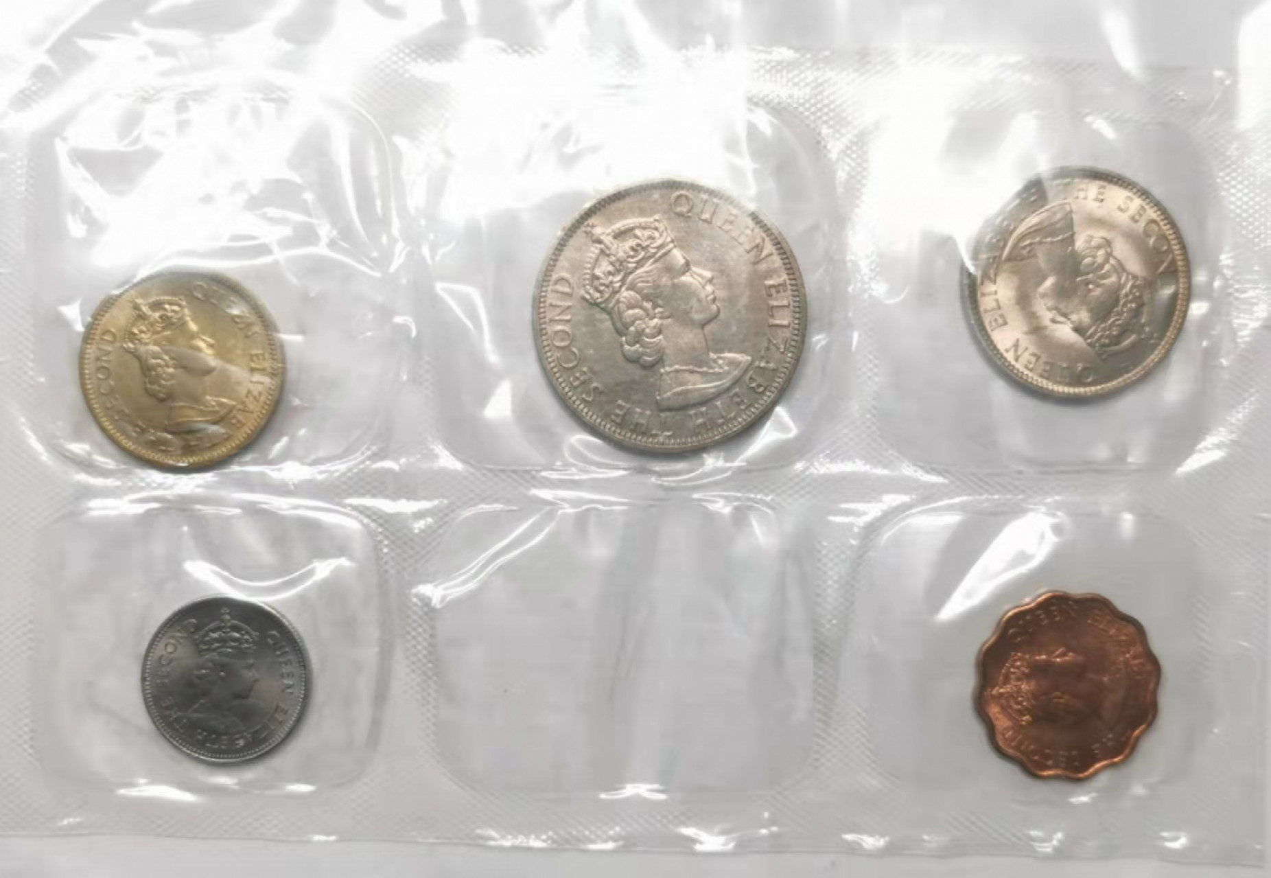 凡希社世界钱币微拍第一百七十六期 1964英属洪都拉斯伊丽莎白高冠MINT SET塑封全品