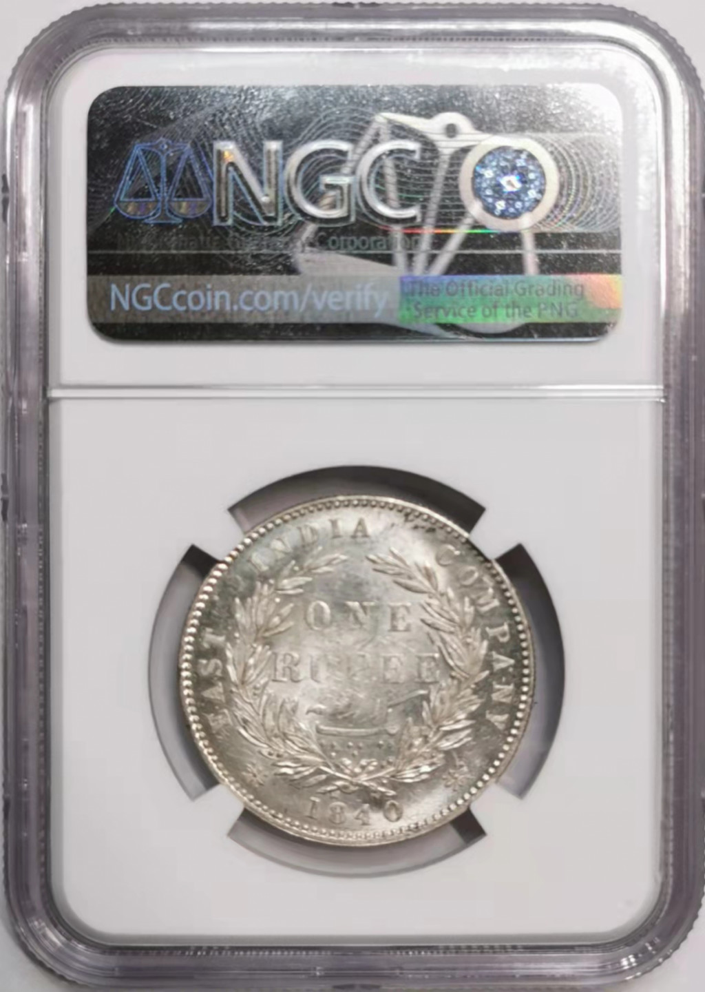 凡希社世界钱币微拍第一百七十六期 1840东印度公司小维卢比NGC-MS61