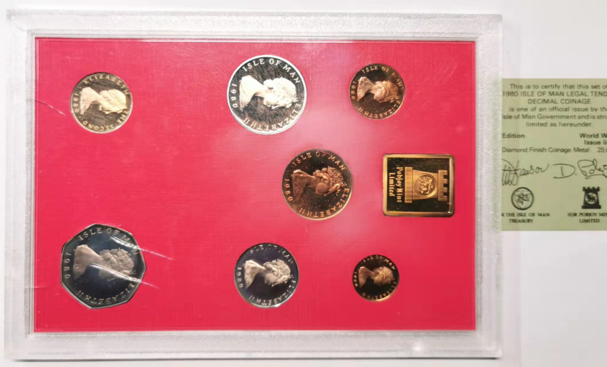 凡希社世界钱币微拍第一百七十六期 1980马恩岛伊丽莎白精铸PS全品