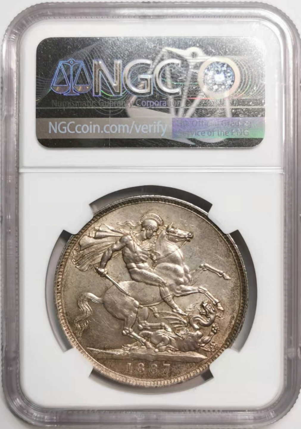 凡希社世界钱币微拍第一百七十六期 1887英国老维高冠马剑NGC-MS62淡彩