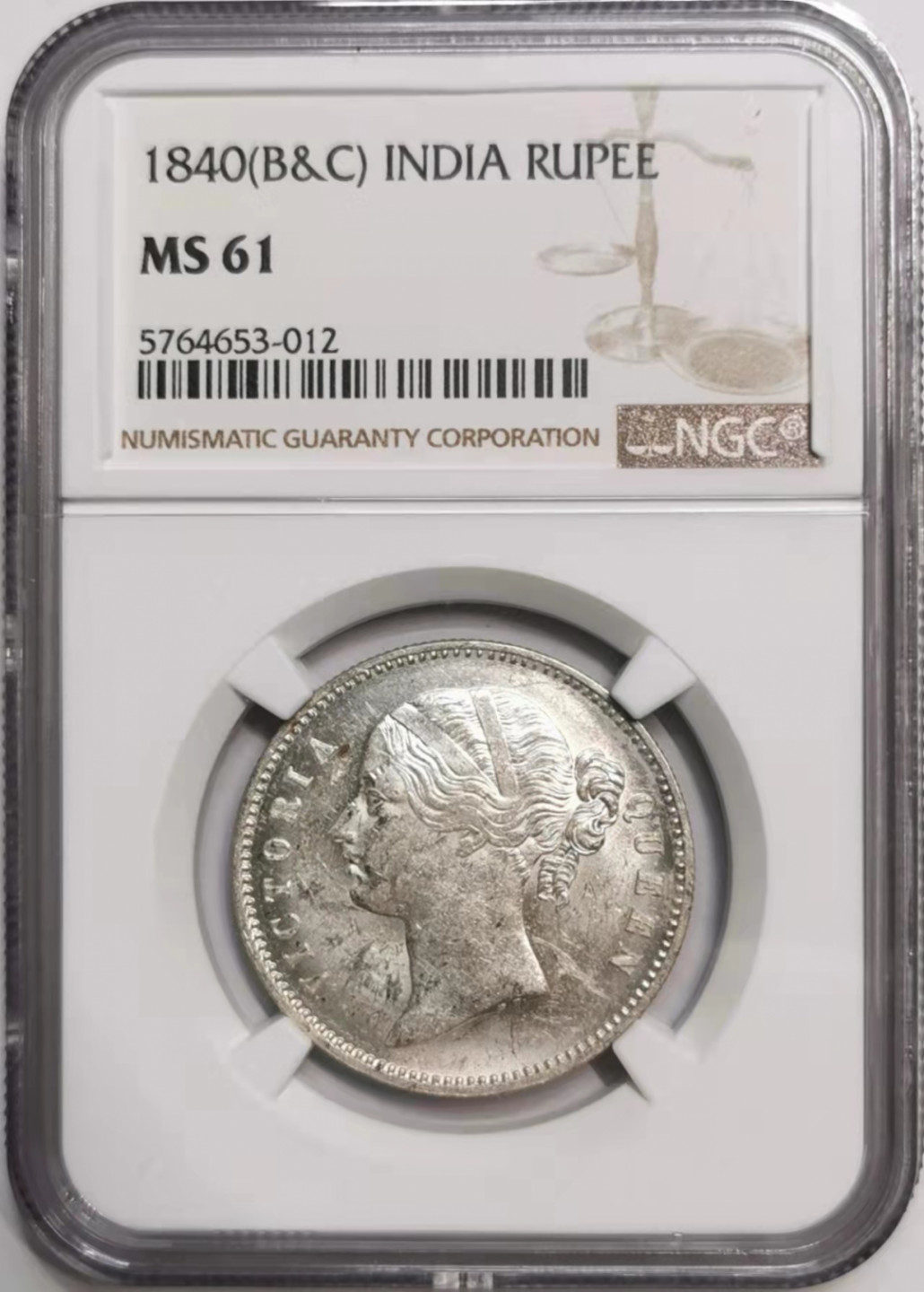 凡希社世界钱币微拍第一百七十六期 1840东印度公司小维卢比NGC-MS61