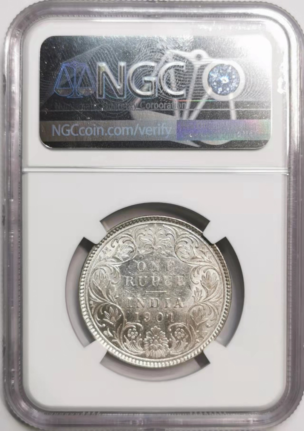 凡希社世界钱币微拍第一百七十六期 1901B英属印度小维卢比NGC-MS60