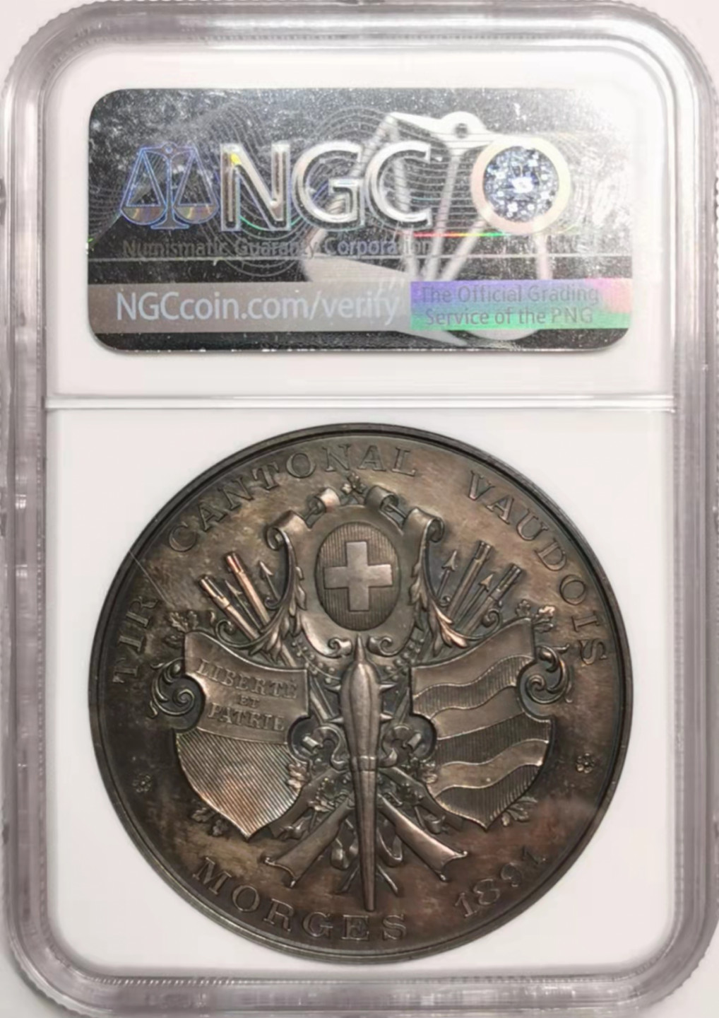 凡希社世界钱币微拍第一百七十六期 荐！1891沃州/莫尔日射击节纪念大银章NGC-MS62稀少品种！
