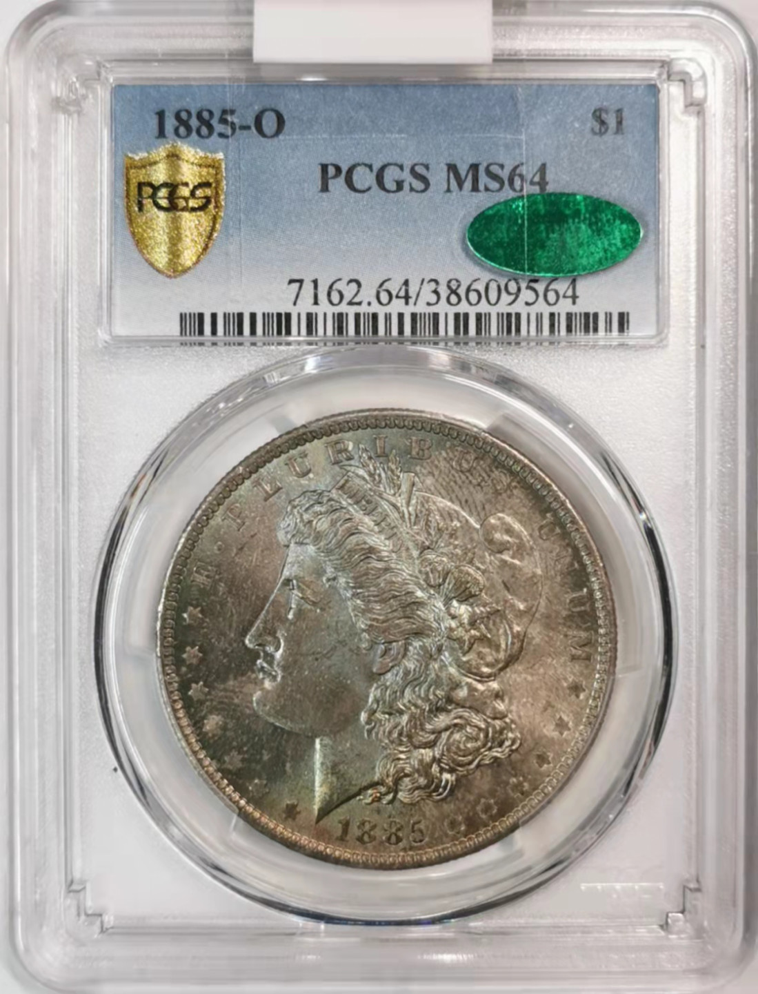 凡希社世界钱币微拍第一百七十六期 1885O美国摩根壹圆PCGS-MS64间彩背原光！