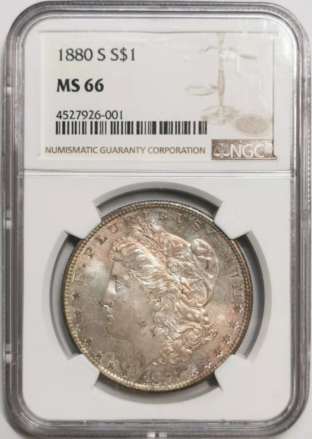 凡希社世界钱币微拍第一百七十六期 荐！1880S美国摩根壹圆NGC-MS66粉彩顶级品！