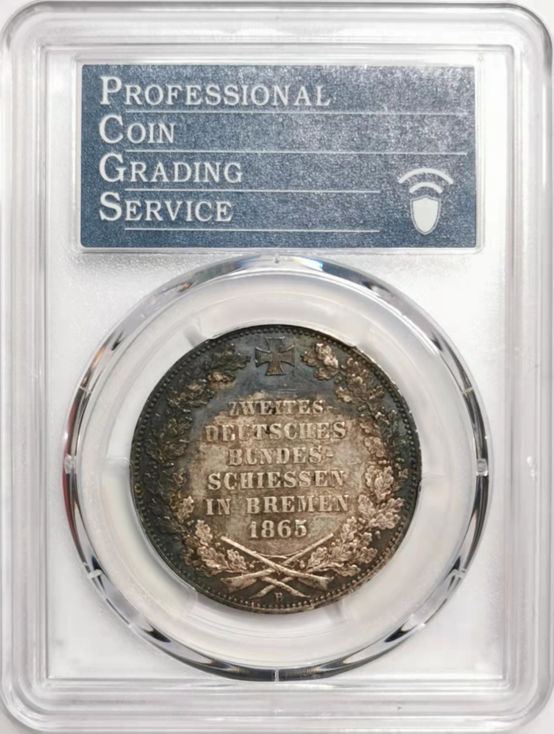 凡希社世界钱币微拍第一百七十六期 1865不来梅射击节纪念泰勒PCGS-MS63黑彩