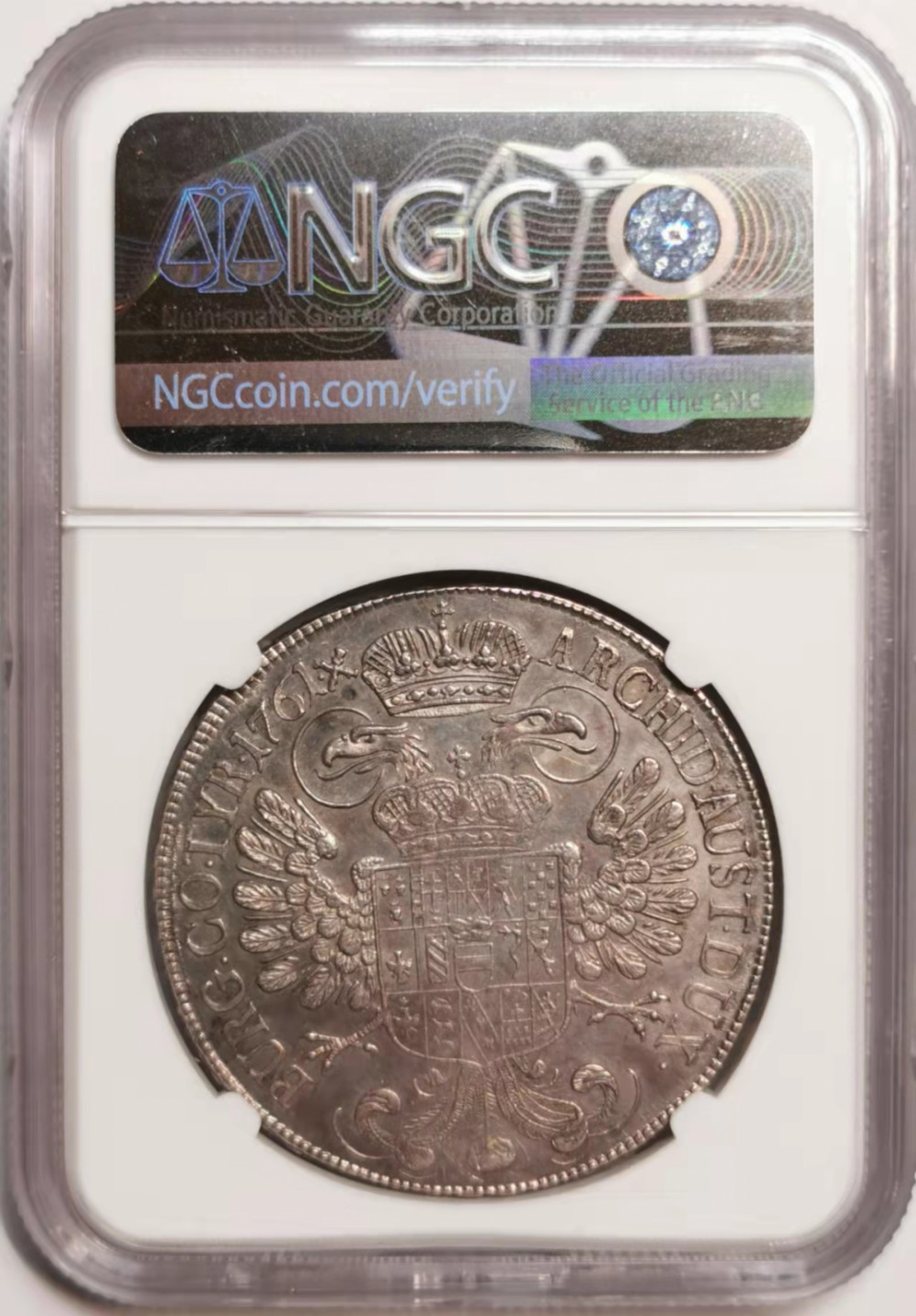 凡希社世界钱币微拍第一百七十六期 1761神罗玛丽亚特蕾莎军装像泰勒NGC-AUD细节上佳！