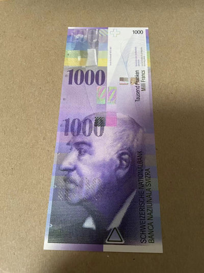 【Blue Auction】世界纸币精拍第137期—— 阿尔布雷希特•冯•哈勒（共83拍） - 瑞士 2012年1000法郎 全新UNC