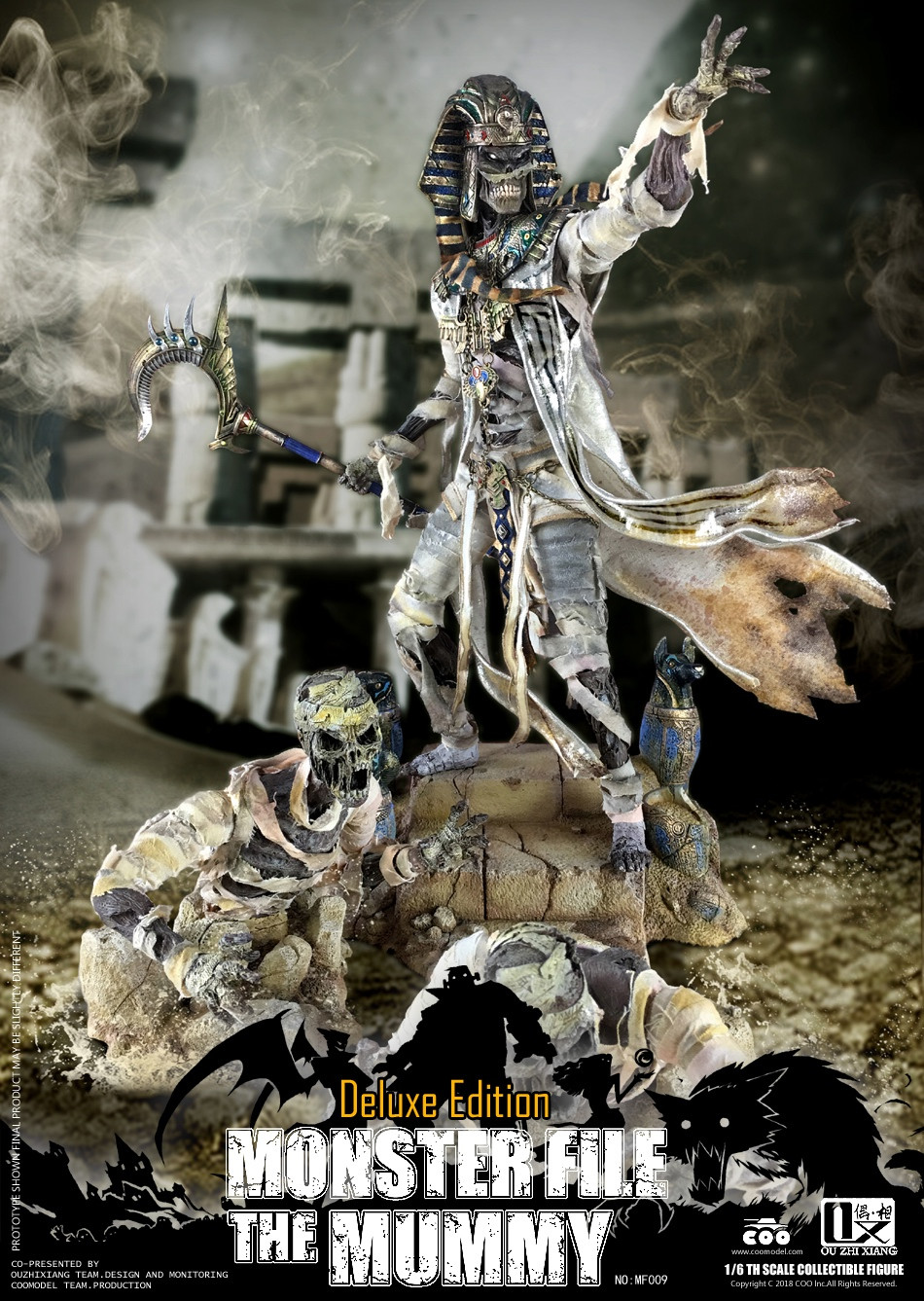 零元拍：COOMODEL X 偶之相 1/6 怪物档案系列-木乃伊 可动人偶 MF009 豪华版 全新未拆。