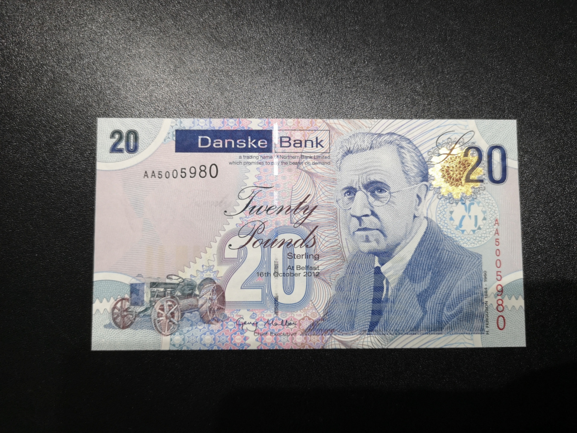 《外钞收藏家》第一百四十四期拍卖（本期85件） 2012年北爱尔兰丹斯克银行20镑 AA冠 靓号 无47尾80