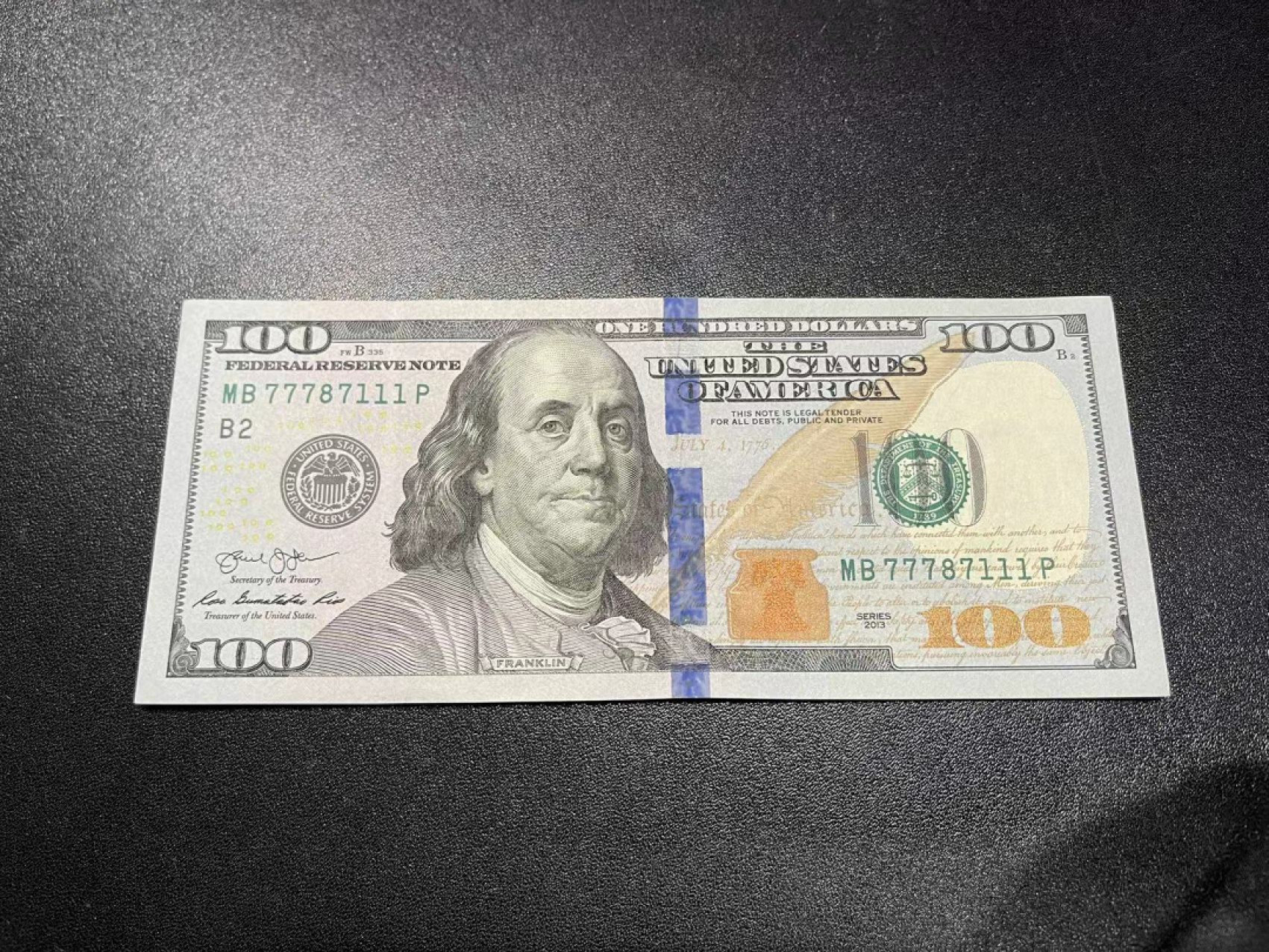 《外钞收藏家》第一百四十四期拍卖（本期85件） 2013年100美元 111豹子号 全新UNC