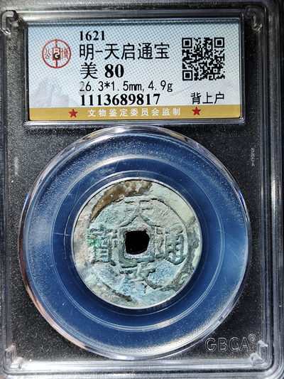 【趵突泉社】~古钱机制币专场第二期 天启通宝背上户