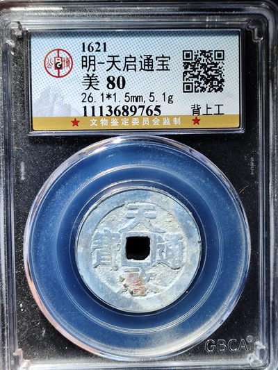 【趵突泉社】~古钱机制币专场第二期 天启通宝背上工