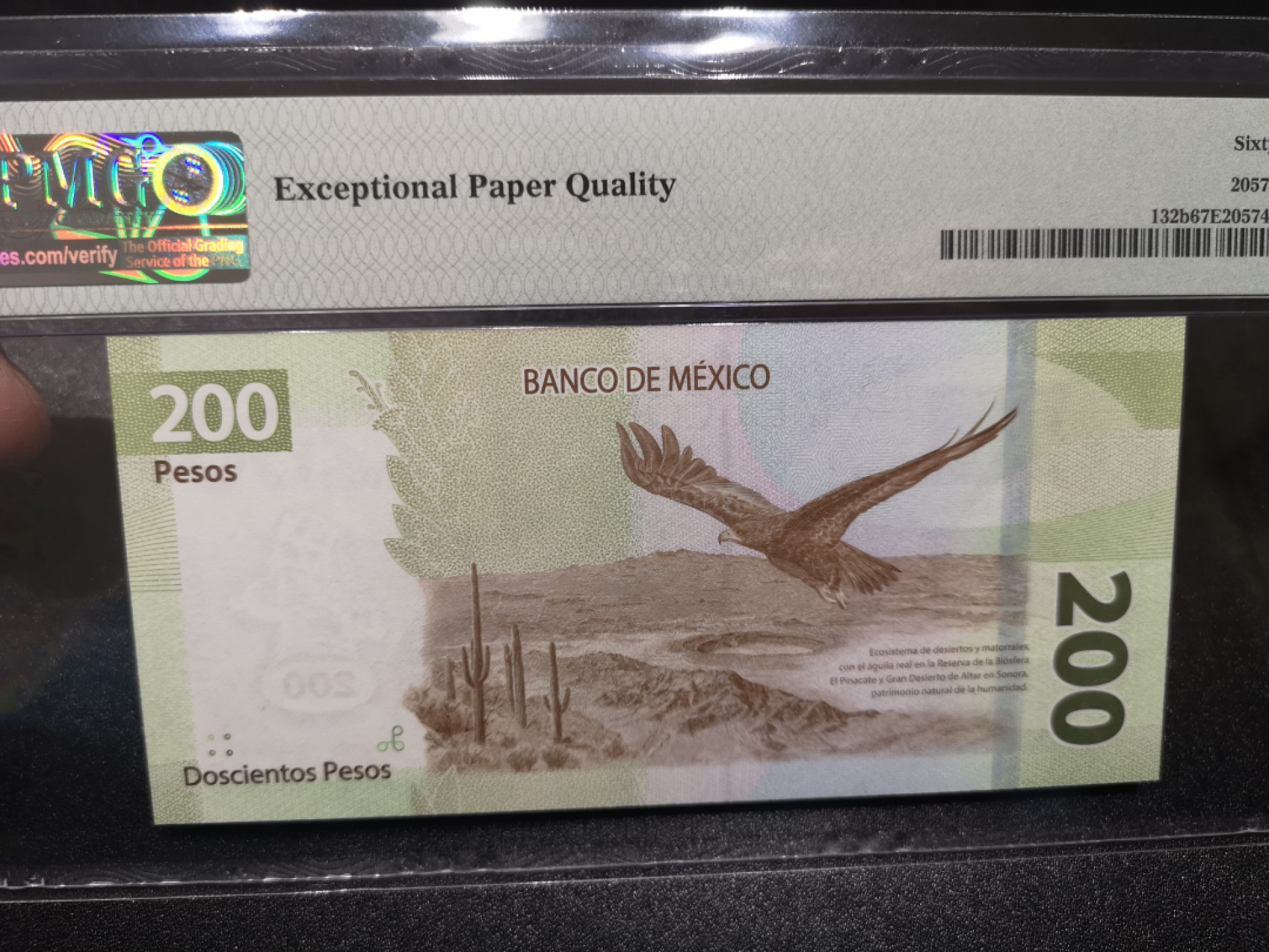 《外钞收藏家》第一百四十四期拍卖（本期85件） 2019年墨西哥200比索 PMG67 无47尾88