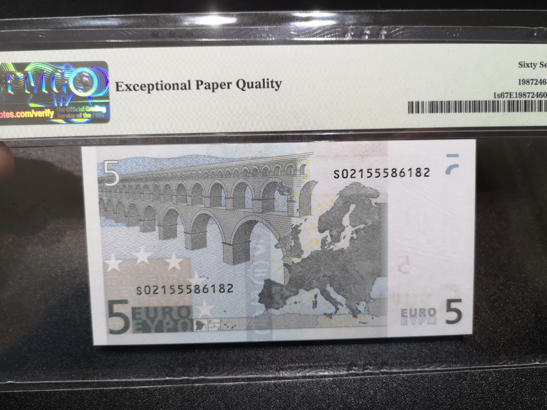 《外钞收藏家》第一百四十四期拍卖（本期85件） 一签5欧元 PMG67 意大利版 无47