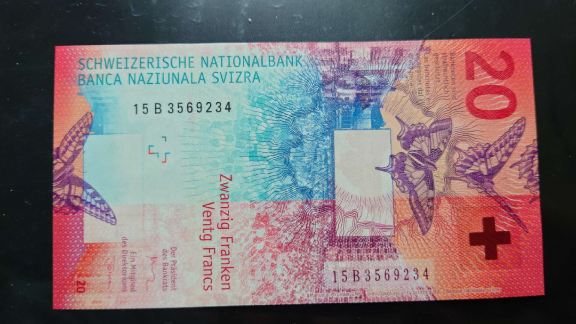 【囧羊收藏】精选微拍第39期暨2021年第三十期 双十一特辑 2015年瑞士20法郎手版 尾4 全新UNC