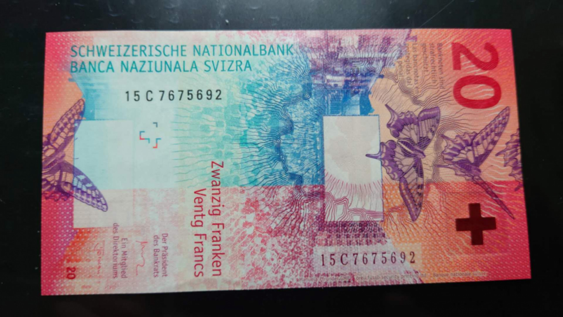 【囧羊收藏】精选微拍第39期暨2021年第三十期 双十一特辑 2015年瑞士20法郎 手版 全新UNC无4