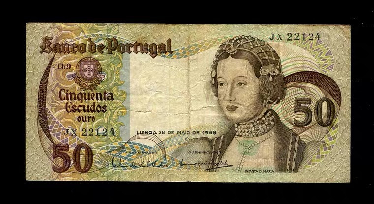 世界钱币收藏总仓 葡萄牙1968-1980年 50埃斯库多 原票 年份随机