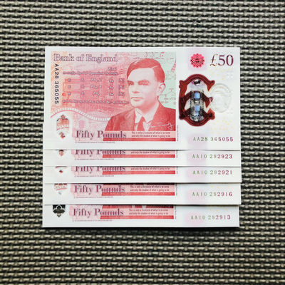 英国（英格兰，苏格兰，北爱尔兰）Polymer塑料钞 - 英格兰银行50镑 # AA10 282913