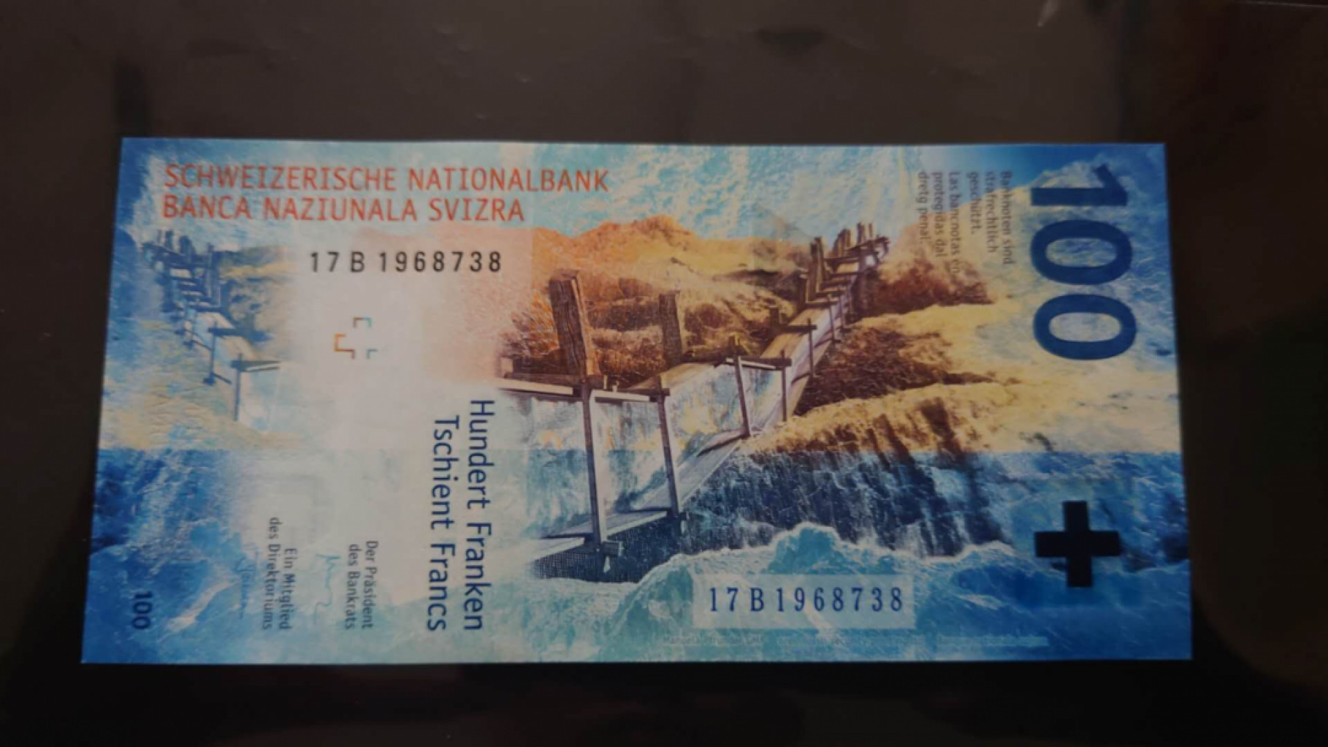 【囧羊收藏】精选微拍第39期暨2021年第三十期 双十一特辑 2017年瑞士100法郎 全新UNC全程无4尾号738