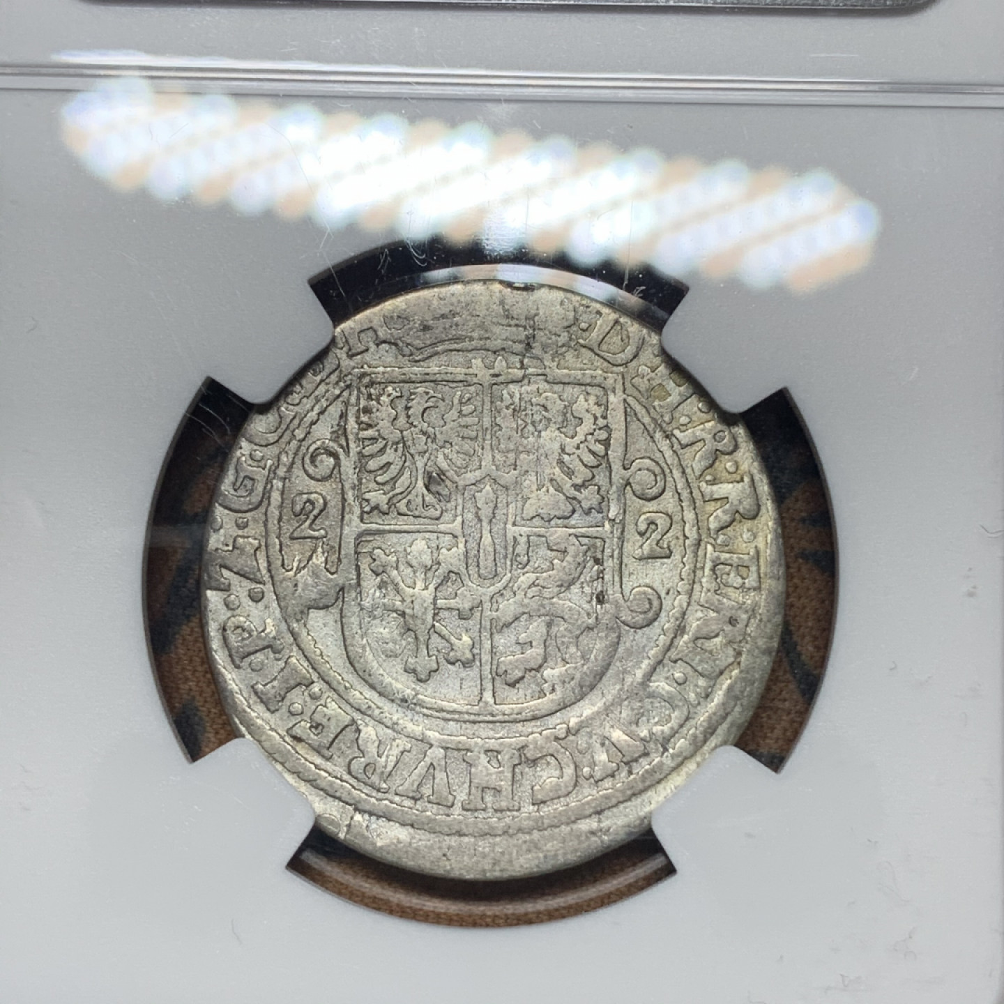 《竞宝斋》钱币微拍-第13场-本周日，周一2场连拍（全场顺丰包邮） NGC-VF 德国勃兰登堡 1622年 乔治威廉 1/4泰勒 银币 少见品种