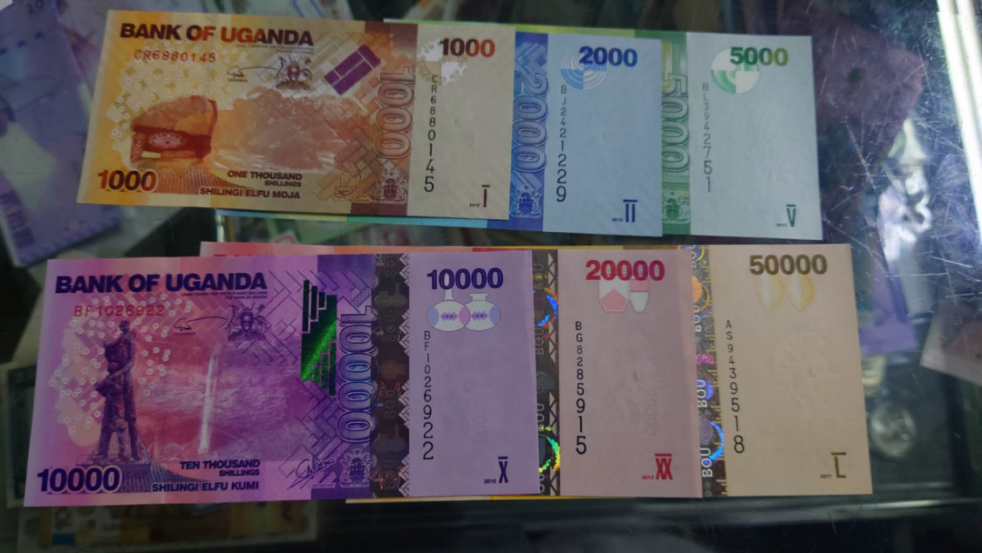 【囧羊收藏】精选微拍第39期暨2021年第三十期 双十一特辑 2015-17年乌干达1000~50000全套六张 全新UNC