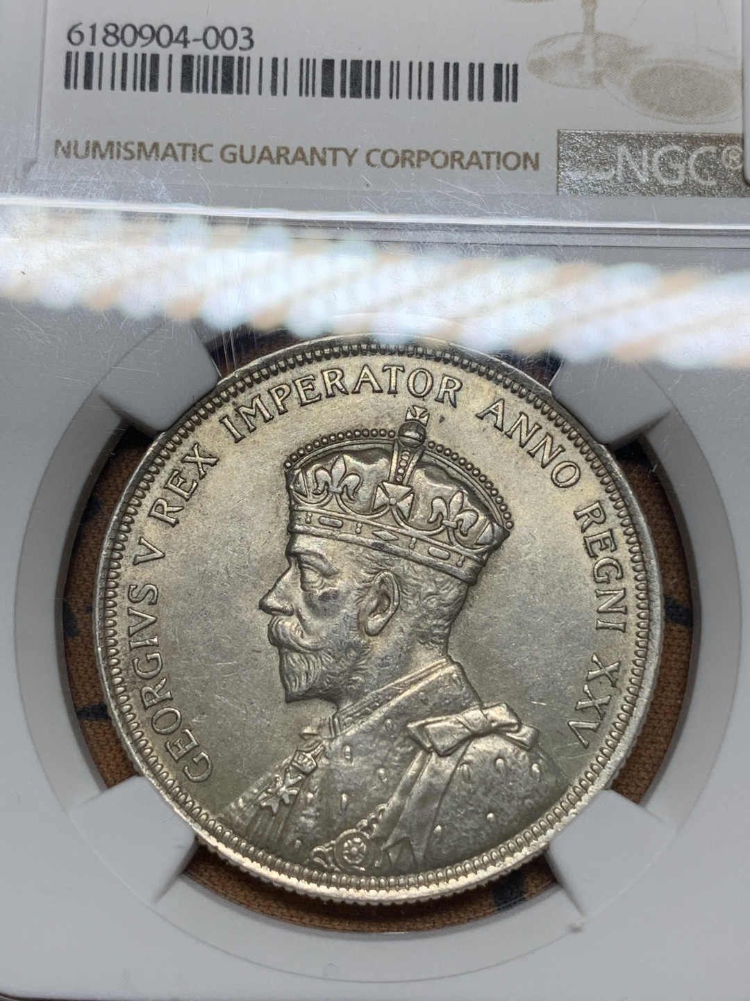 《竞宝斋》钱币微拍-第13场-本周日，周一2场连拍（全场顺丰包邮） NGC-UNC 加拿大 1935年 乔五 1元 银币 原光好品