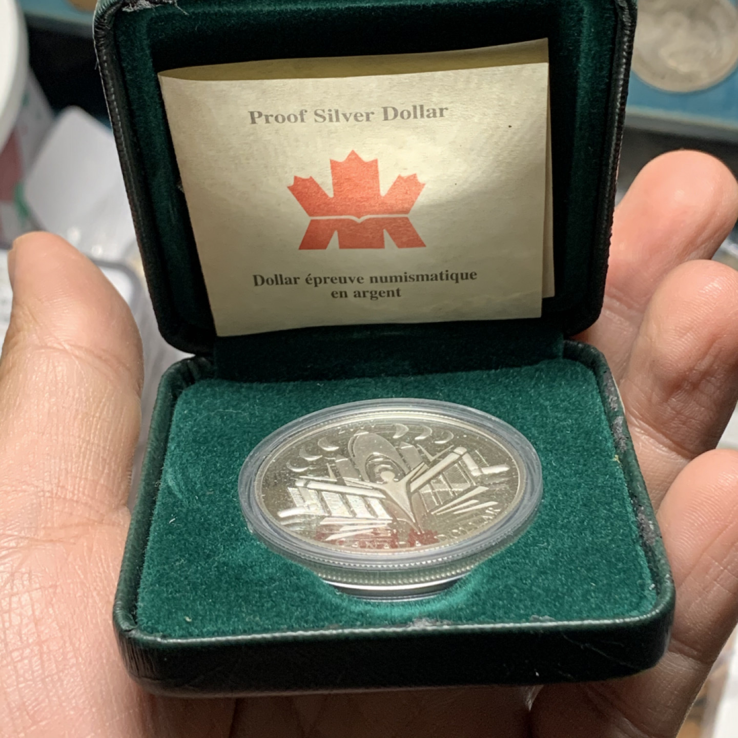 《竞宝斋》钱币微拍-第13场-本周日，周一2场连拍（全场顺丰包邮） 原盒证书加拿大2000年 发现之旅 1元 925银 25.2克 精制高银银币币PROOF