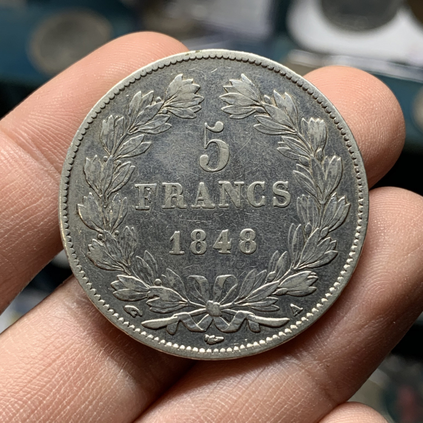 《竞宝斋》钱币微拍-第13场-本周日，周一2场连拍（全场顺丰包邮） 法国 1848年 好品 菲利普 5法郎大银币