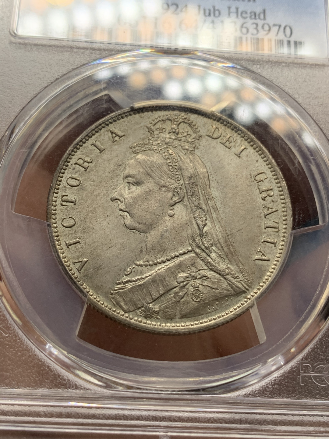 《竞宝斋》钱币微拍-第14场-本周日，周一2场连拍（全场顺丰包邮） PCGS-MS64 英国高分维多利亚1887年半克朗 原味包浆  热门品种 