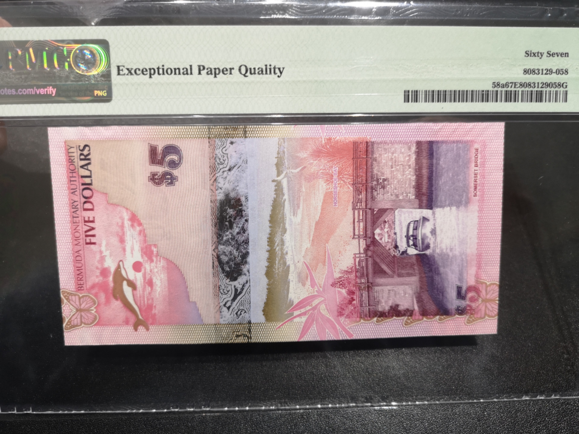 《外钞收藏家》第一百四十六期拍卖-超百件大拍场（本期106件） 2009年百慕大5刀 PMG67 洋葱冠